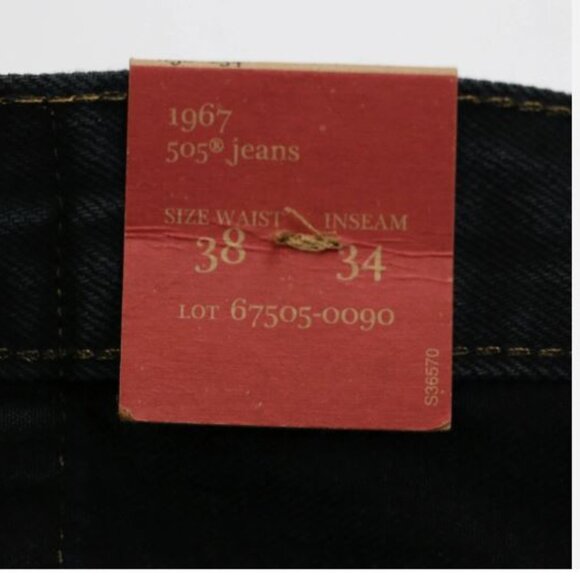 Levi's 505 W38 L34 1967 Vintage Clothing LVC Selvedge Men's Jeans Black New - Picture 13 of 15